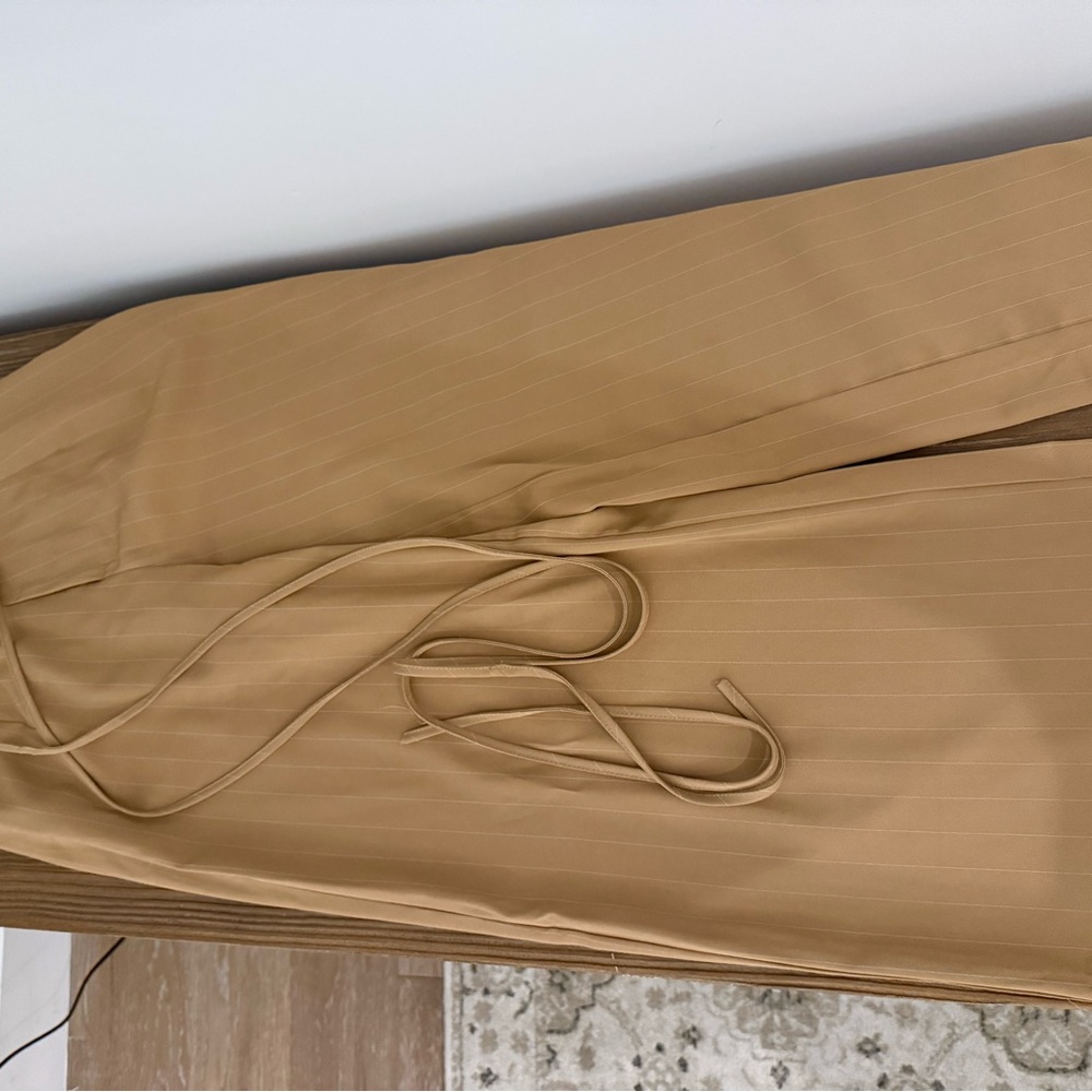 Elegant Tan Wide Leg Pants